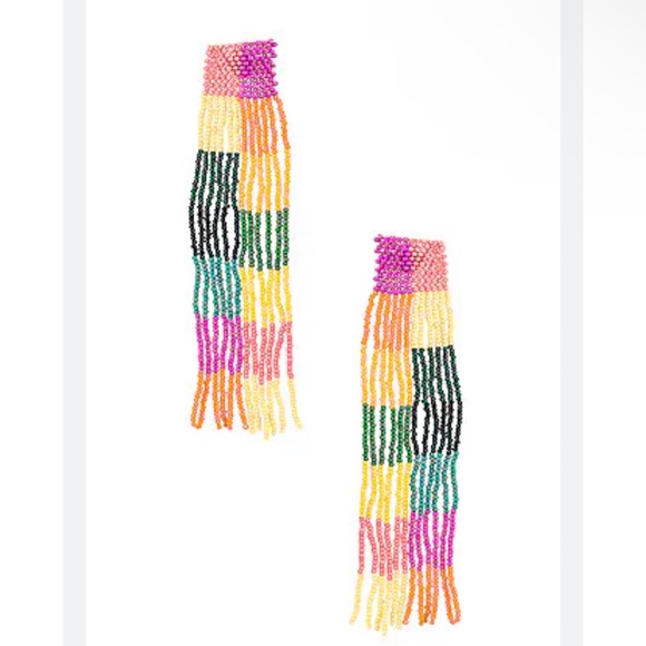 Casa Clara Jewelry - NWT Casa Clara x Revolve Sadie Earrings in Retreat Plaid Multicolor Seed Beads